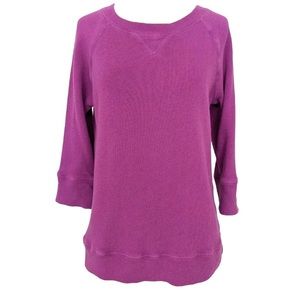 J. Crew 3/4 Sleeve Crewneck Cotton Sweatshirt Size Small